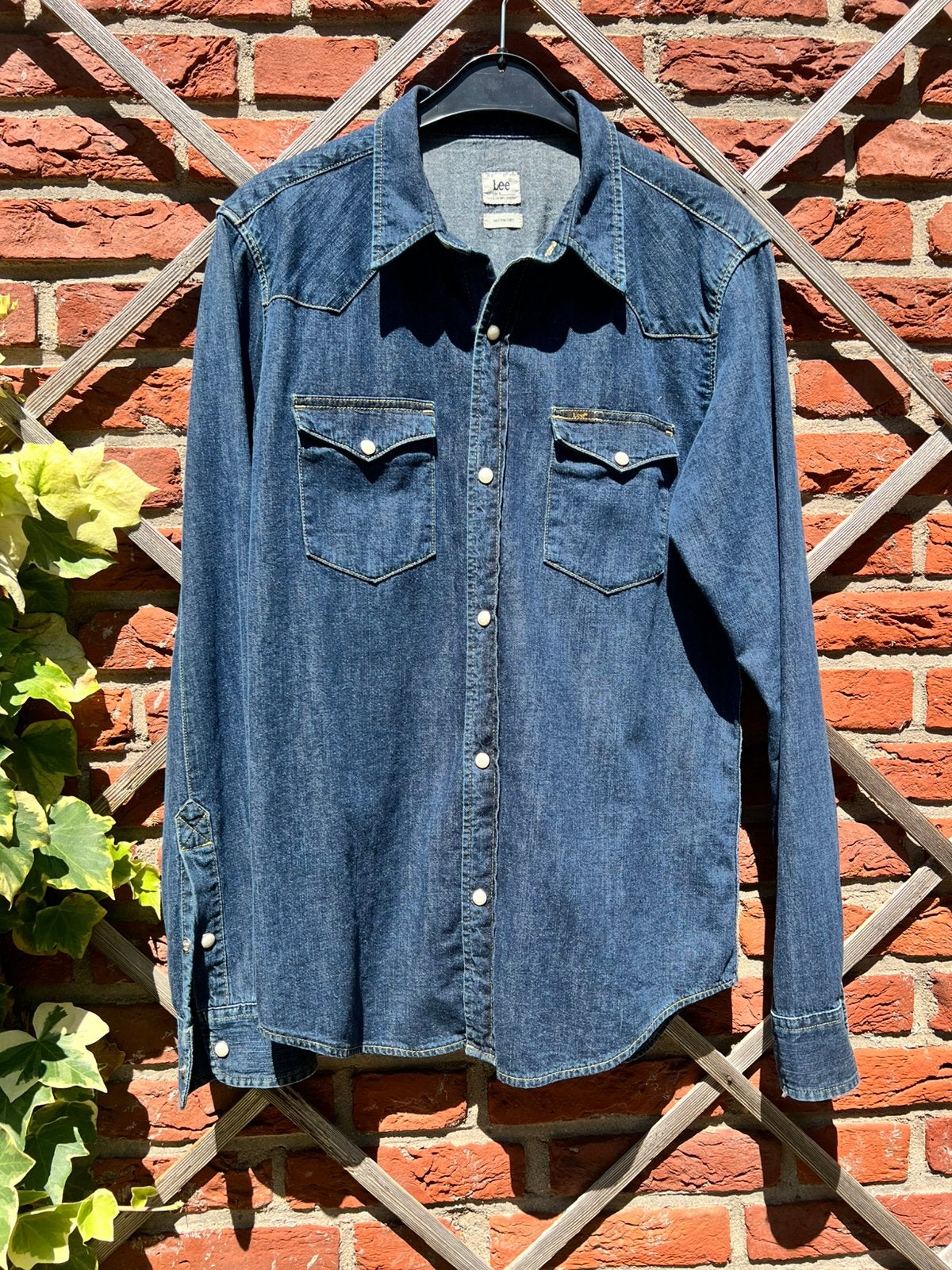 Lee western shirt, Kleding | Heren, Overhemden, Zo goed als nieuw, Blauw, Ophalen of Verzenden