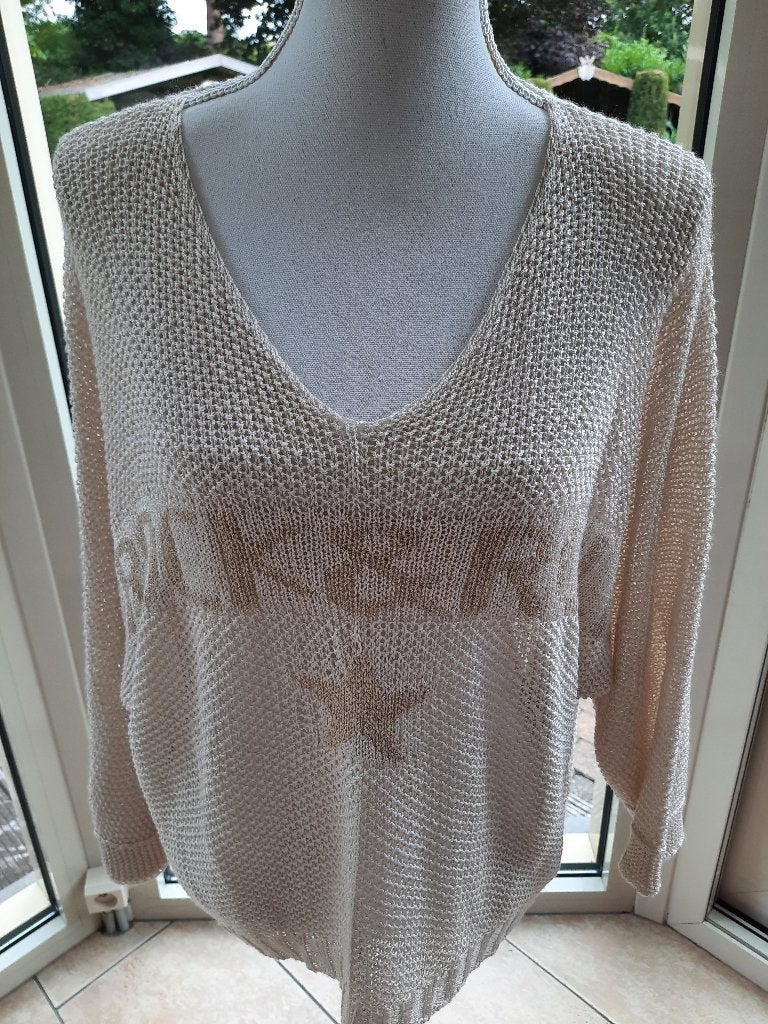Toffe trui/top MADE IN ITALY - L/XL, Made in Italy, Verzenden, Beige, Maat 42/44 (L)