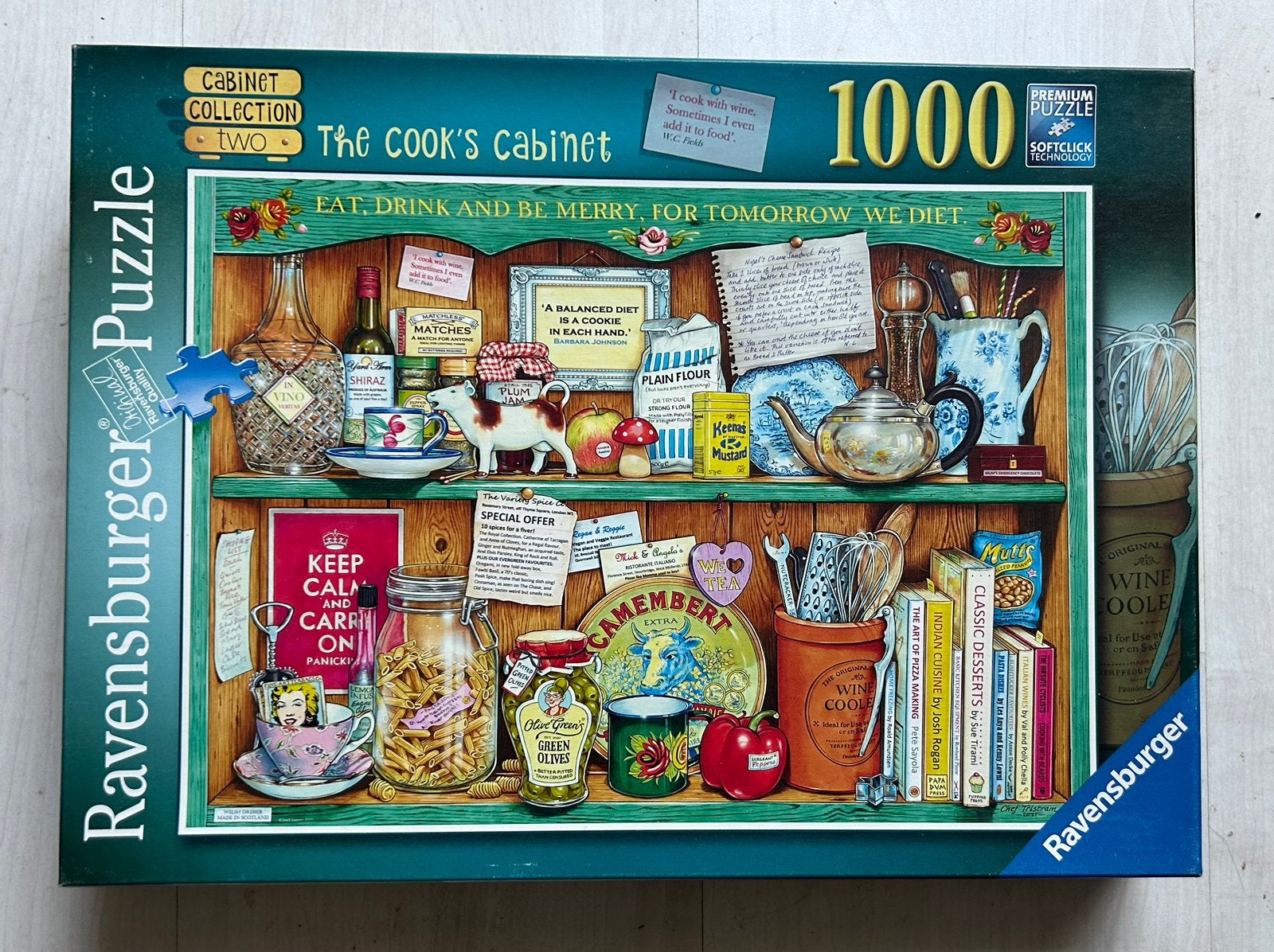 Puzzel Ravensburger: The cook’s cabinet., Ophalen of Verzenden, 500 t/m 1500 stukjes, Zo goed als nieuw