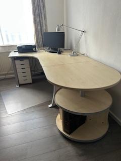Bureau met kastdeel, Ophalen, Gebruikt, 84 cm, Demontabel