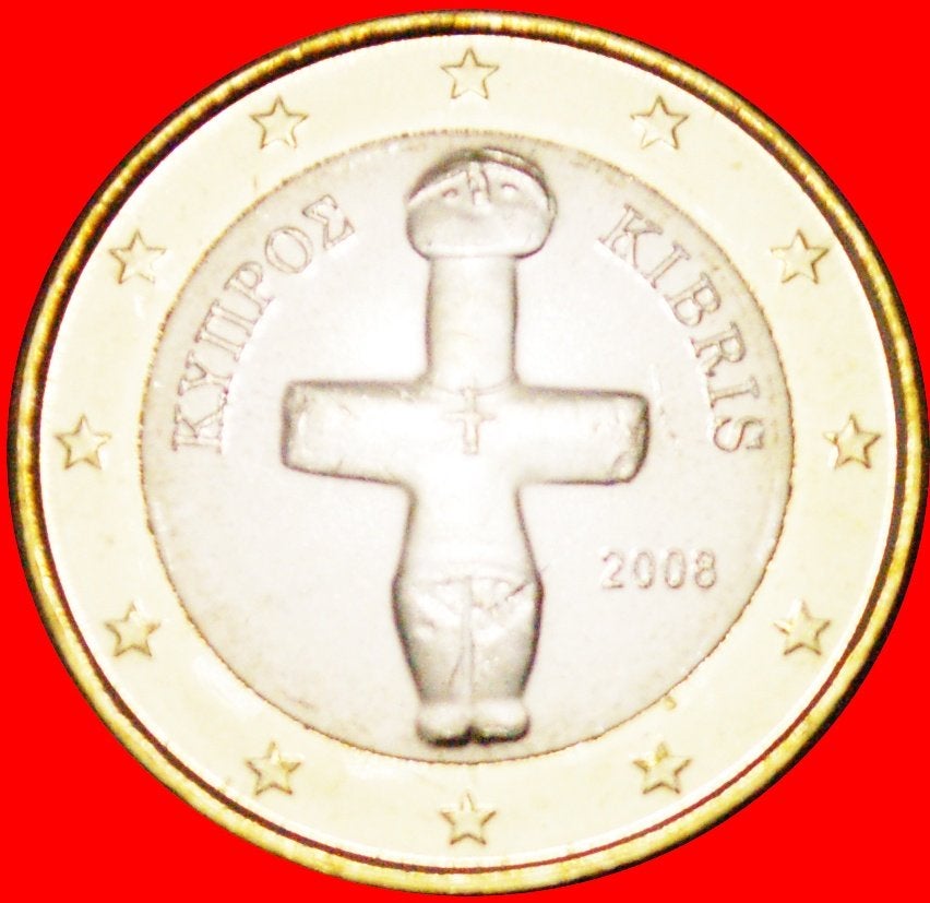 Ⰺ FINLAND 2007: CYPRUS 1 EURO 2008 UNC MINT LUSTRE! DIE I1!, Postzegels en Munten, Munten | Europa | Euromunten, Ophalen of Verzenden
