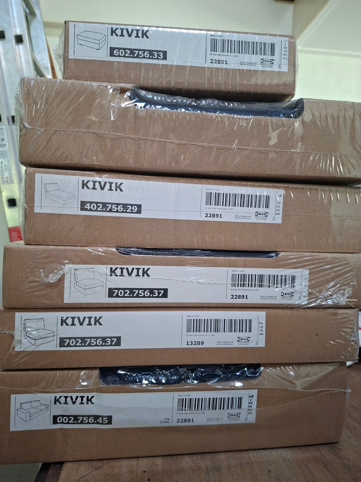 IKEA KIVIK hoezen donkerblauw – complete set óf los, Nieuw, 75 tot 100 cm, Ophalen of Verzenden, Rechte bank