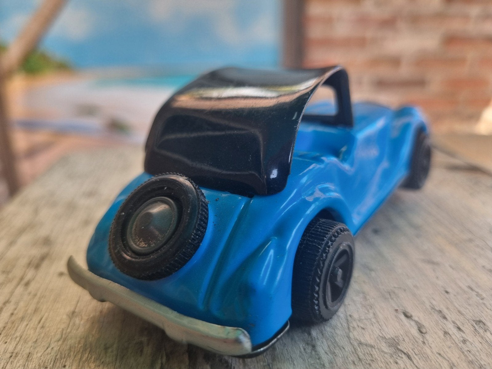 Nostalgische MG blauwe blikken auto, Verzamelen, Blikken, Ophalen of Verzenden, Gebruikt, Overige, Overige merken
