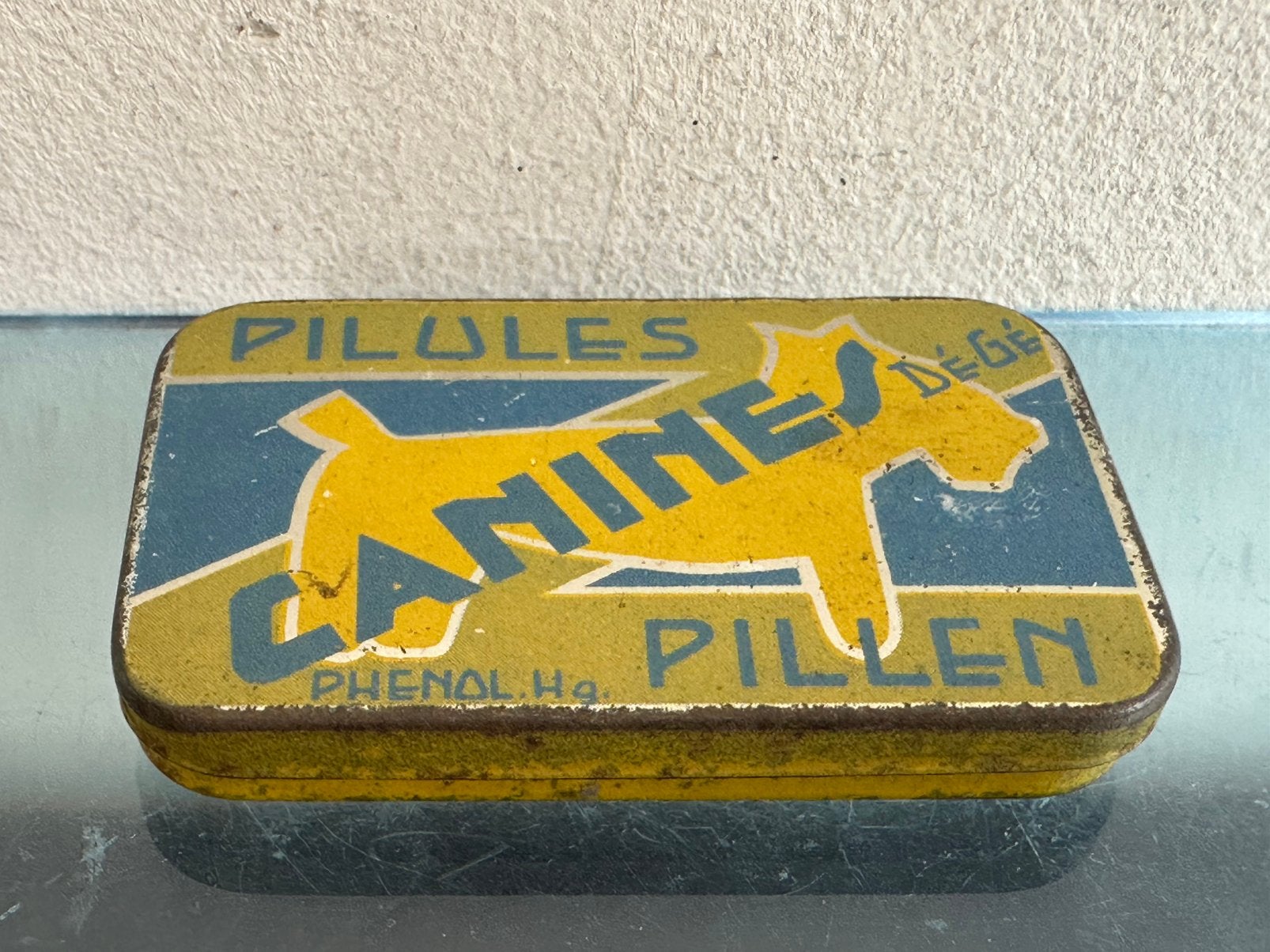 Oud pillendoos blikje Asperine, Ophalen of Verzenden, Gebruikt, Overige