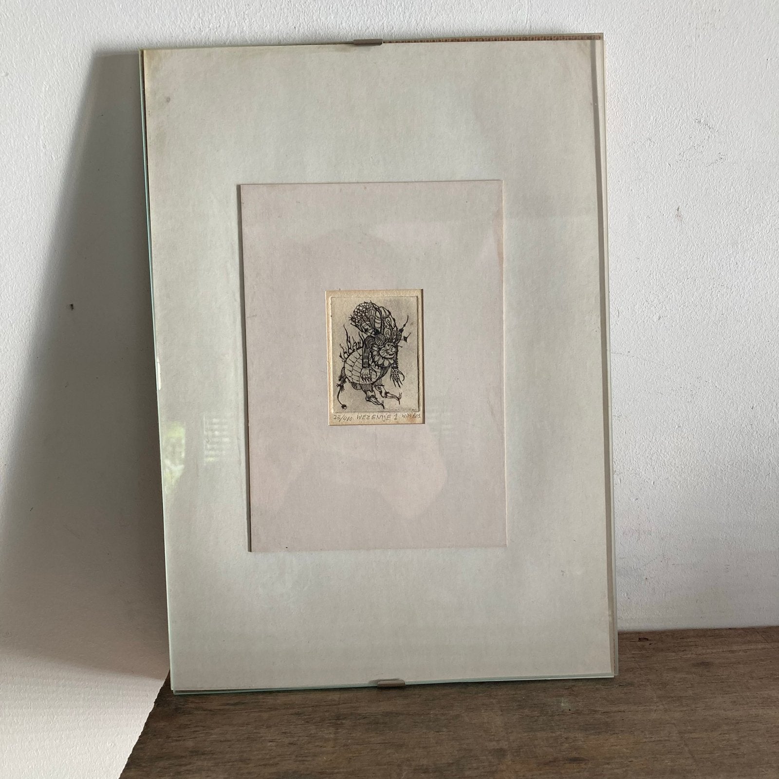 Wim Bos - Wezentje 1 (23/400) - Handgesigneerde ets, Antiek en Kunst, Ophalen of Verzenden, Flora en Fauna, 1950 - 1999, Genummerd