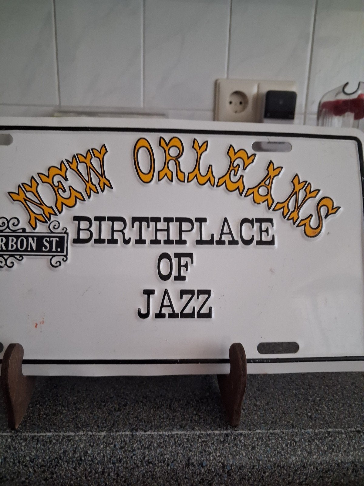 NEW ORLEANS BIRTHPLACE OF JAZZ  FRAAI BLIKKEN BORD, Ophalen of Verzenden