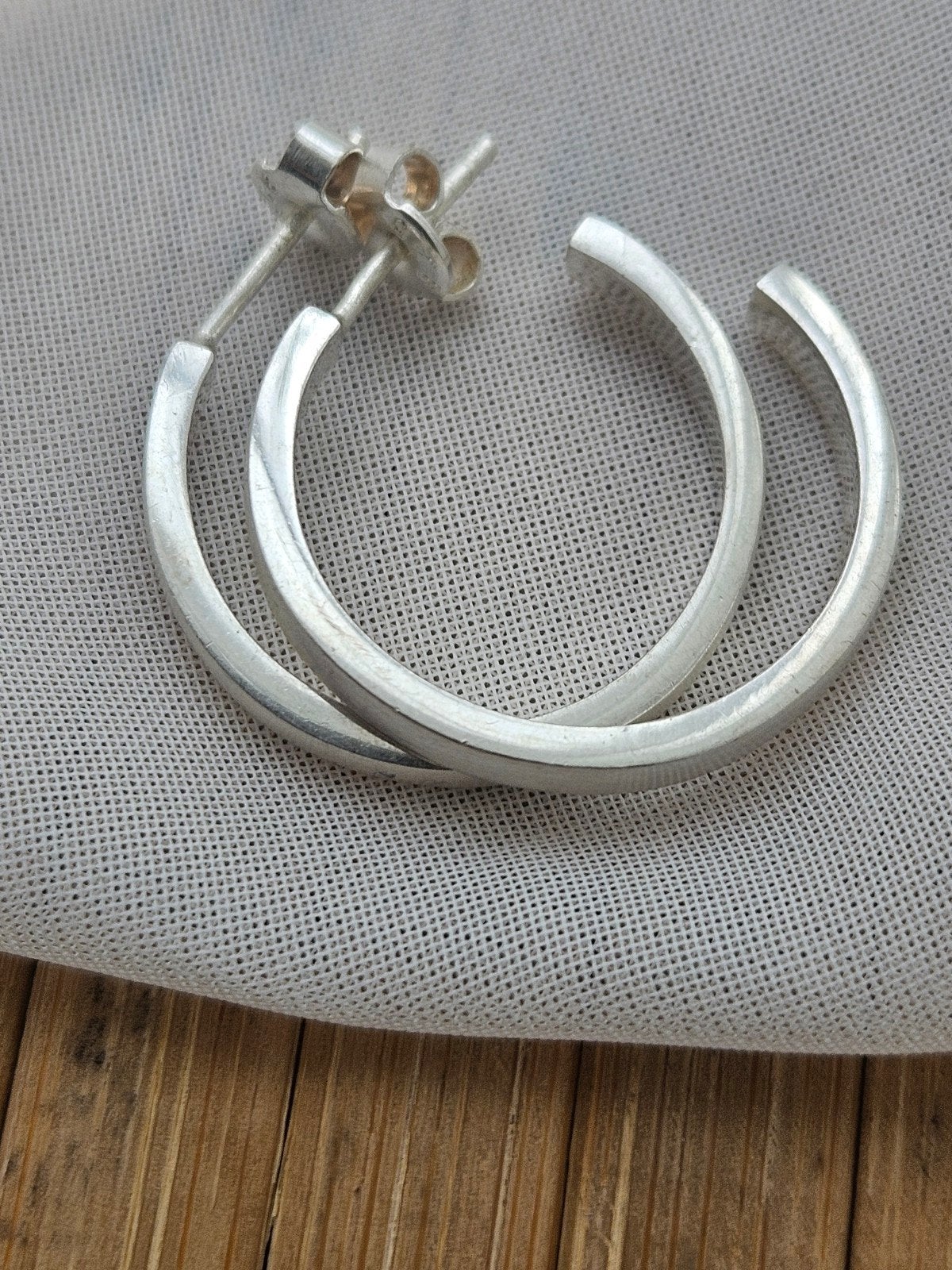 Sterling zilveren creolen 2 cm, Hangers, Nieuw, Ophalen of Verzenden, Zilver