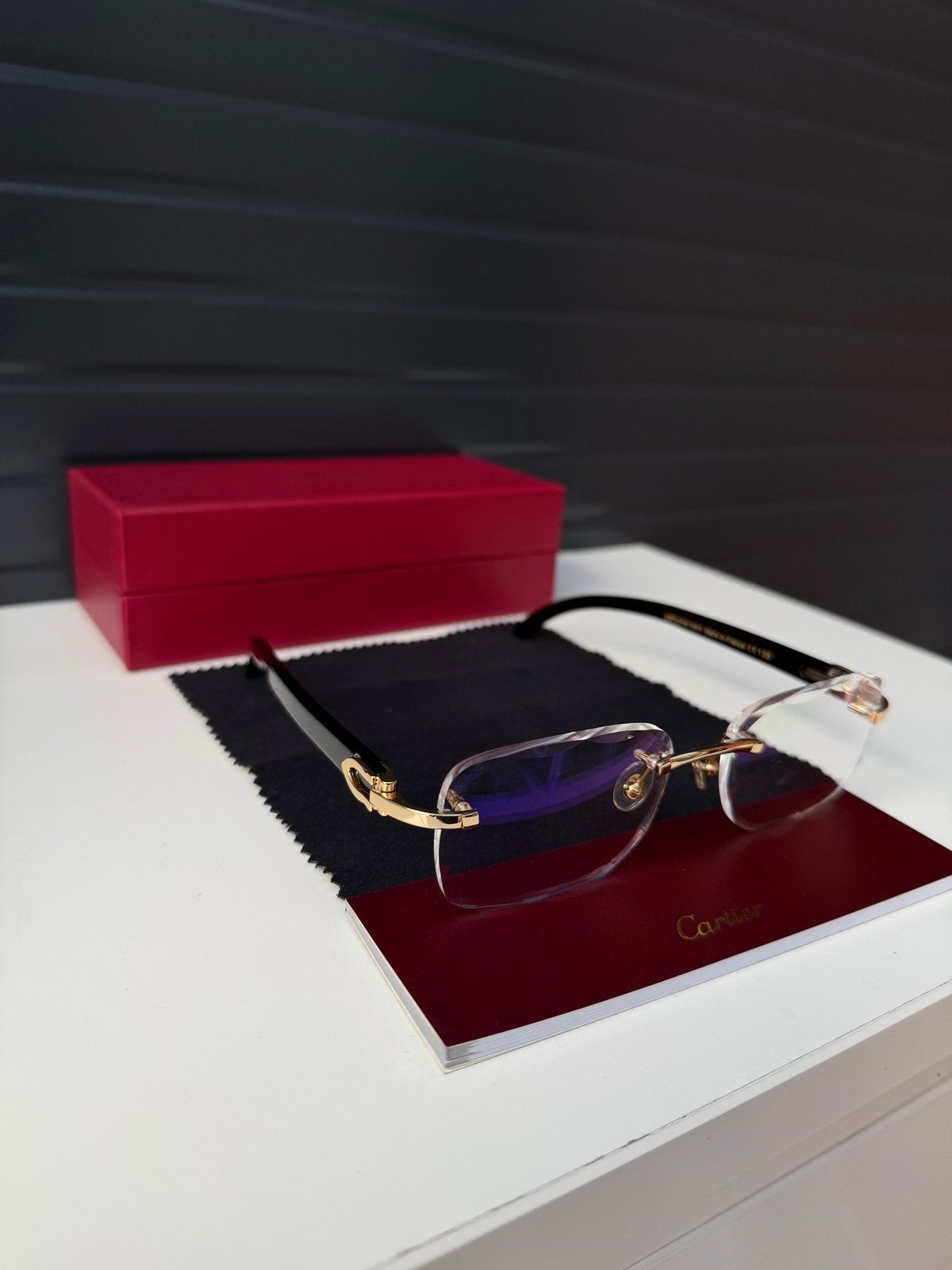 Cartier Buffalo Bril met alle toebehoren, Overige merken, Zwart, Ophalen of Verzenden, Zo goed als nieuw