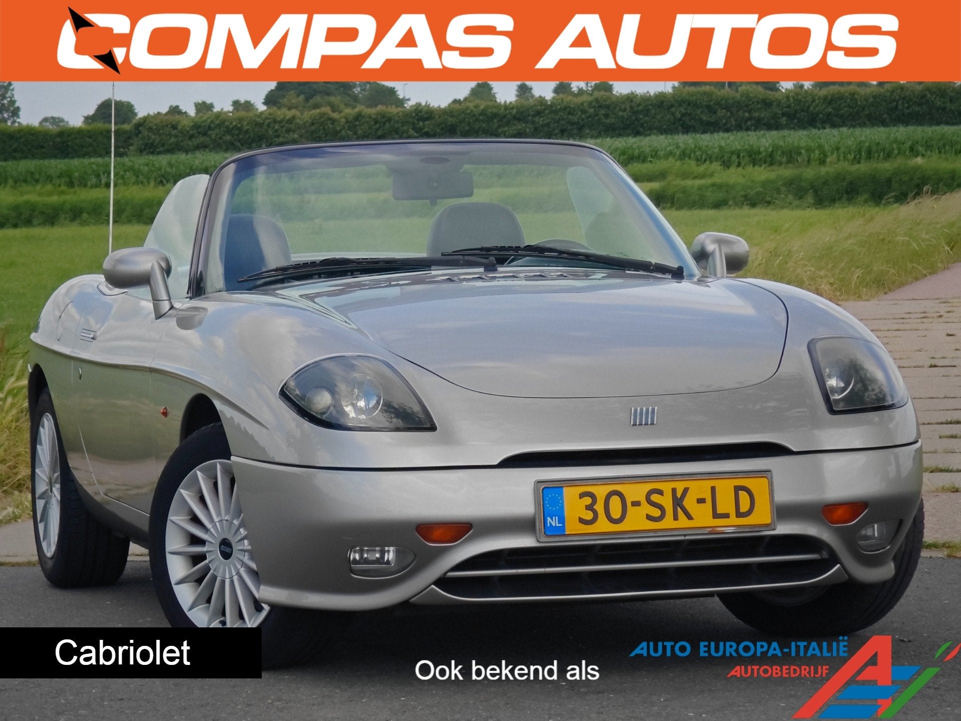 Fiat Barchetta 1.8-16V (bj 1996), Auto's, Oldtimers, Voorwielaandrijving, Zwart, Cabriolet, Elektrische ramen