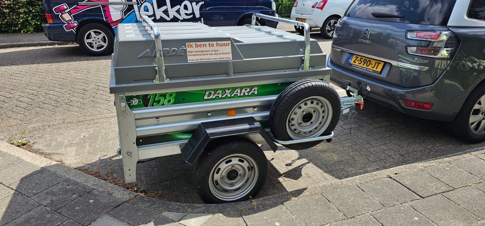 Daxara 158 bagagewagen (1100L) te huur. Nog plek na 10/8