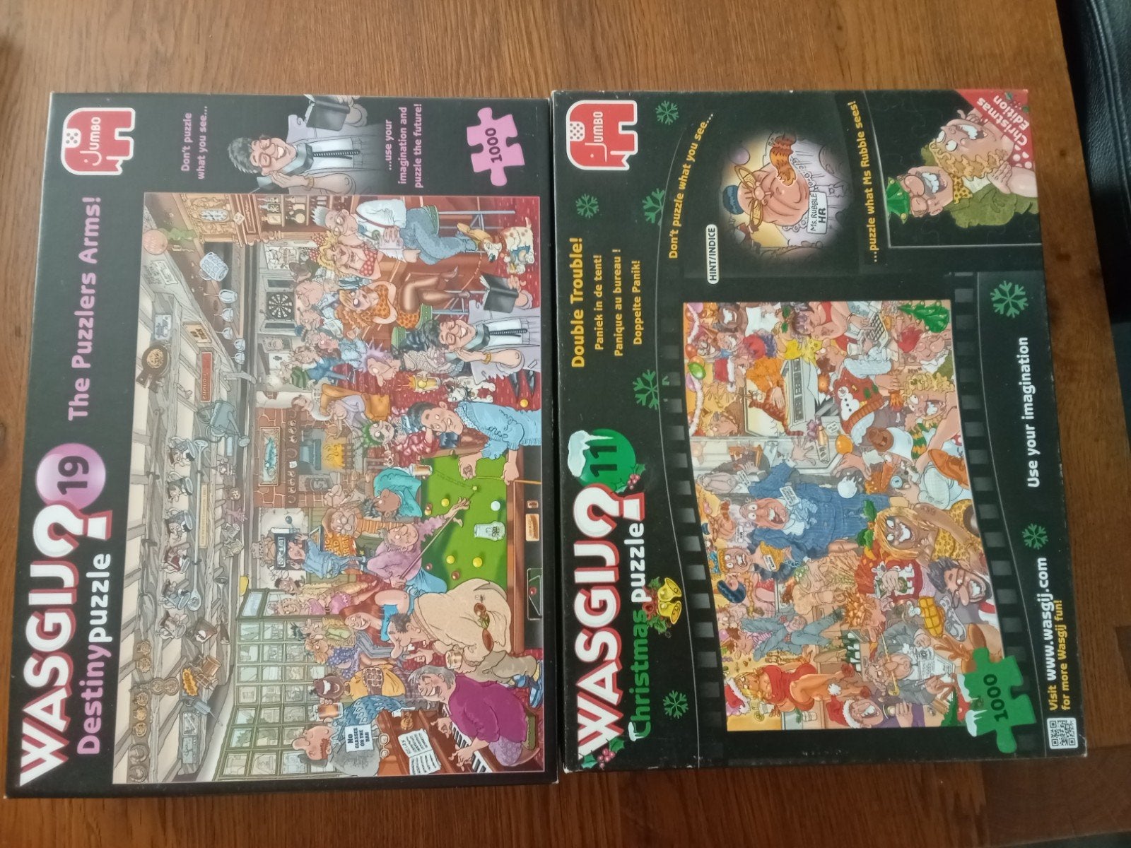Een stapel Wasgij puzzels te koop, Ophalen of Verzenden, 500 t/m 1500 stukjes, Gebruikt, Legpuzzel