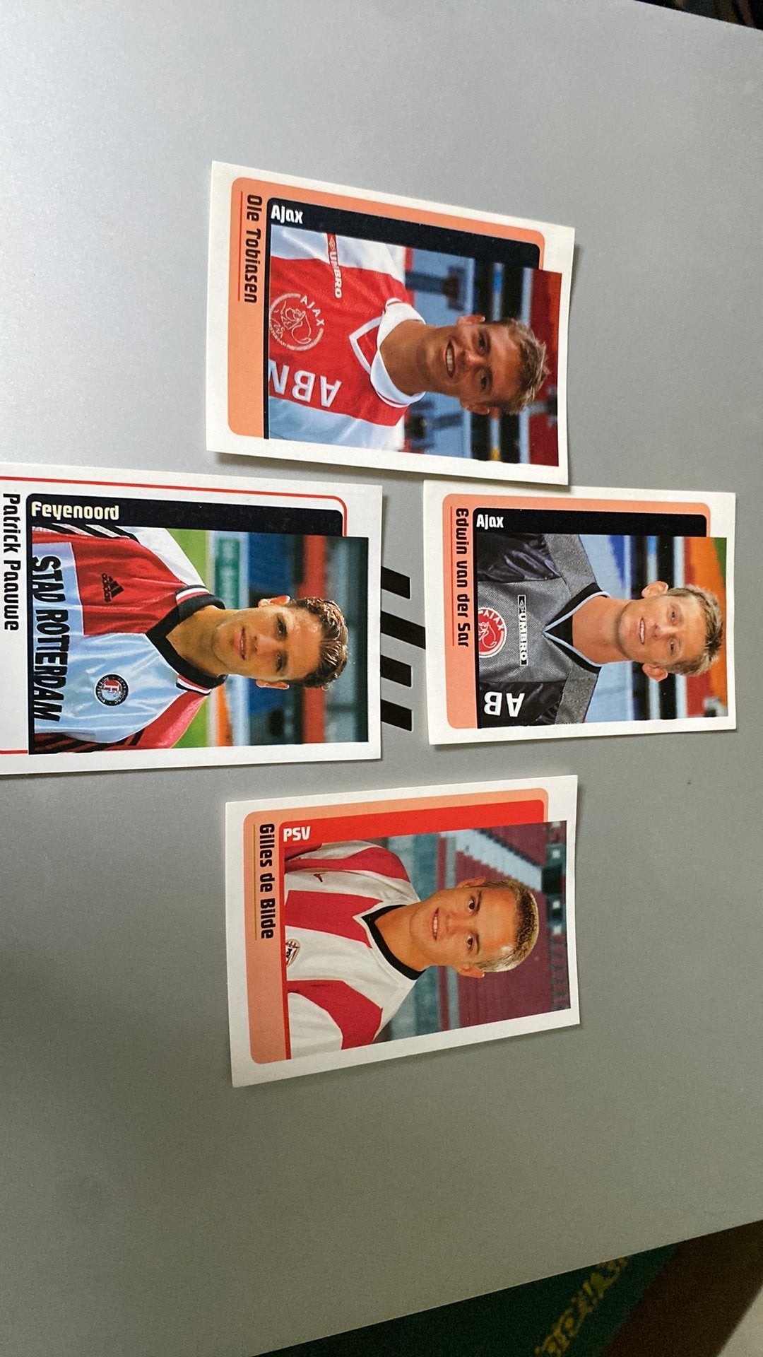 4 x voetbal 99 panini met vd sar, Verzamelen, Ophalen of Verzenden, Zo goed als nieuw, Buitenlandse clubs, Poster, Plaatje of Sticker