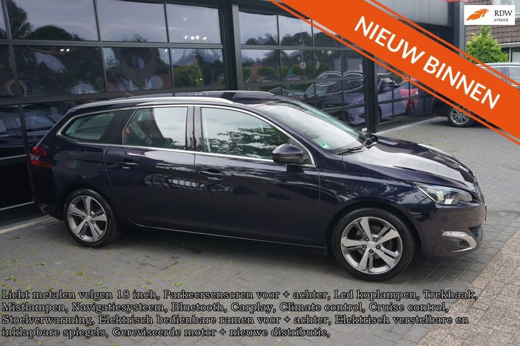 Peugeot 308 SW 1.2 PureTech Blue Lease GT-line, Clima, CC, N, Dealer onderhouden, Stof, Gebruikt, 1199 cc