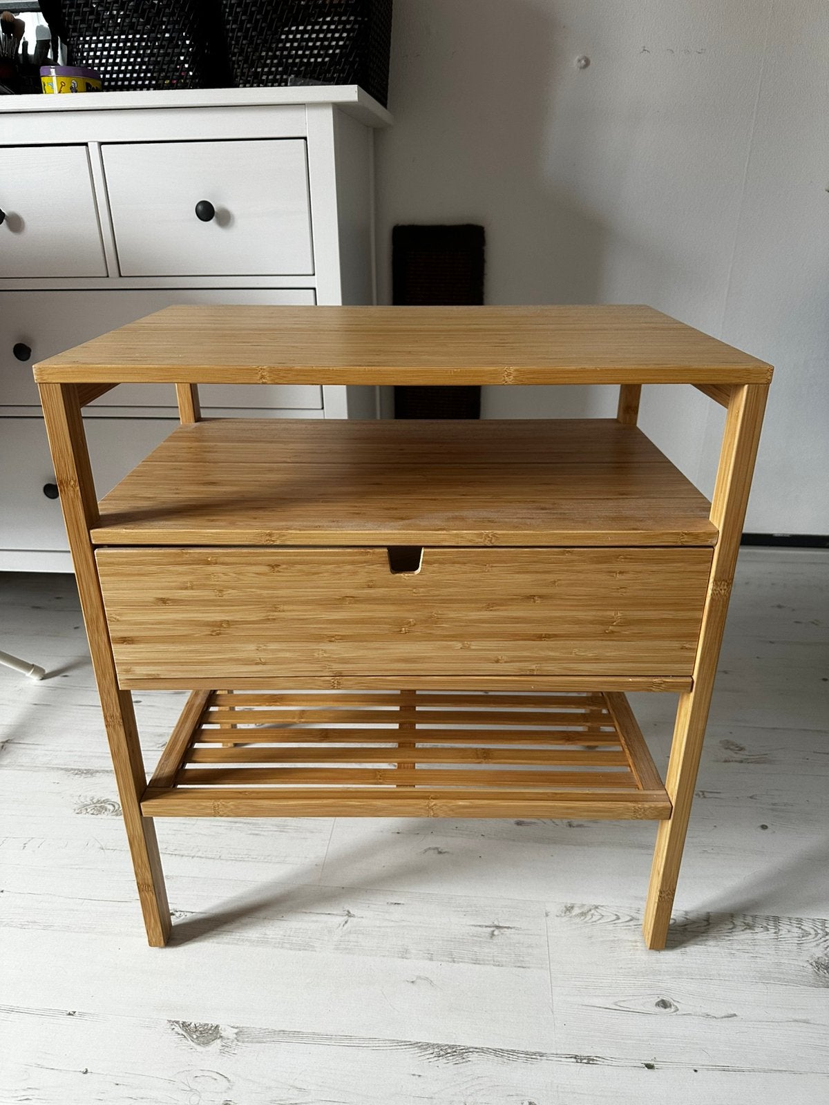 Ikea nachtkastje bamboo nordkisa, Ophalen, Overige materialen, Gebruikt, Minder dan 45 cm