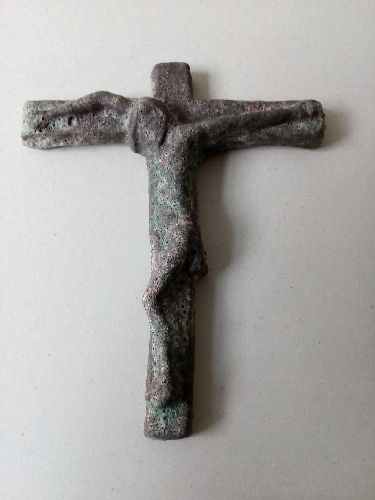 Keramiek kruis. Bruisglazuur. Atelier Terra., Ophalen of Verzenden