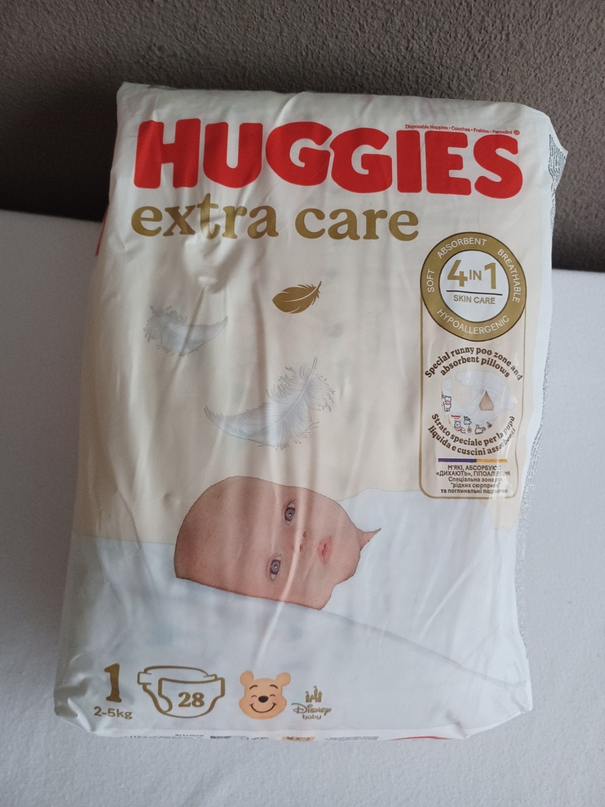 Huggies Extra Care luiers maat 1 (2-5kg) - 28 stuks, Ophalen