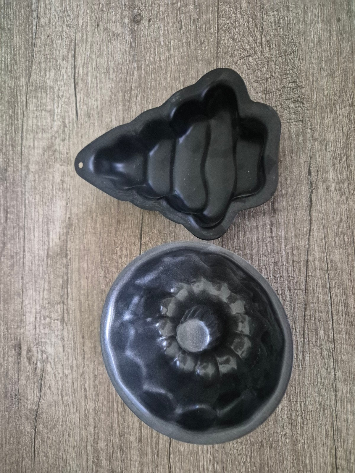 Kleine metalen bakvormen - kerstboom en tulband, Zilver, Ophalen of Verzenden, Metaal, Overige typen