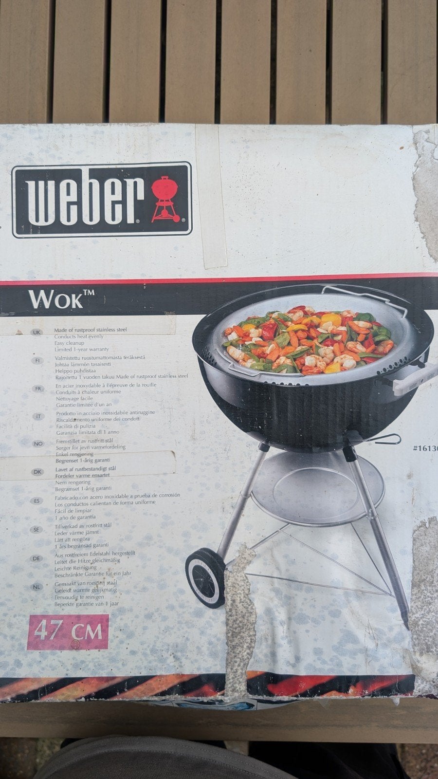 Weber Wok RVS voor 47 cm houtskool BBQ - Nieuwstaat, Tuin en Terras, Ophalen, Zo goed als nieuw, Weber