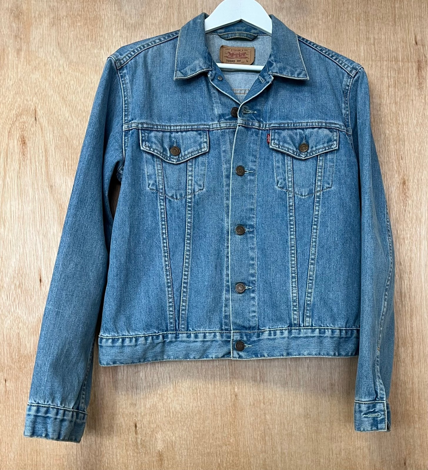 Vintage Levi’s trucker jacket spijkerjas blauw ‘90s - Maat L, Ophalen of Verzenden, Zo goed als nieuw, Maat 42/44 (L), Blauw