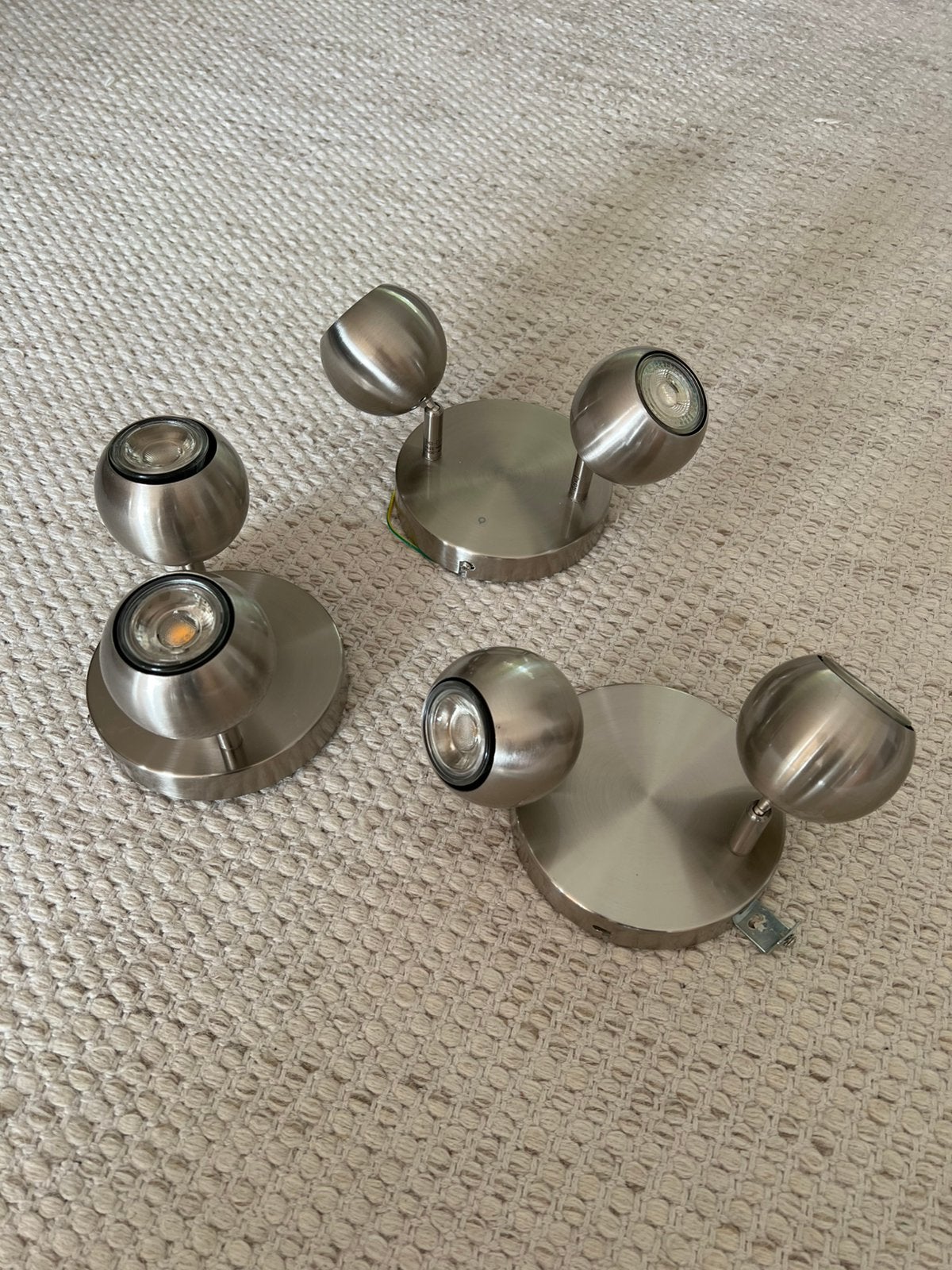 Drie maal plafond spots van Qazqa, staal, Zilver, Gebruikt, Qazqa, GU10