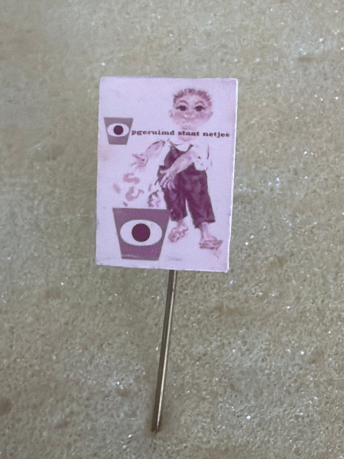 Vintage Speldje: Opgeruimd Staat Netjes, Ophalen of Verzenden, Gebruikt, Overige onderwerpen, Speldje of Pin