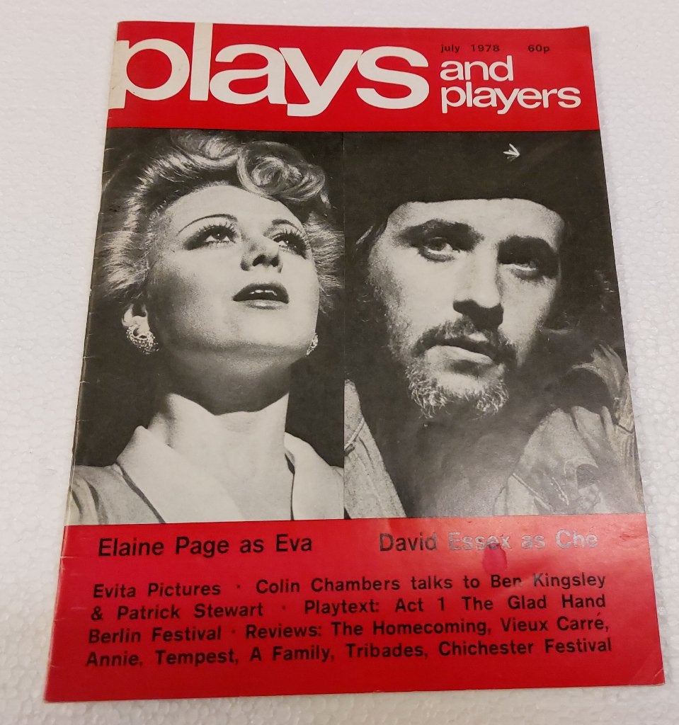 Evita Elaine Page David Essex MAGAZINE Plays & Players 1978, Gebruikt, Verzenden, NvT, Plays and Players