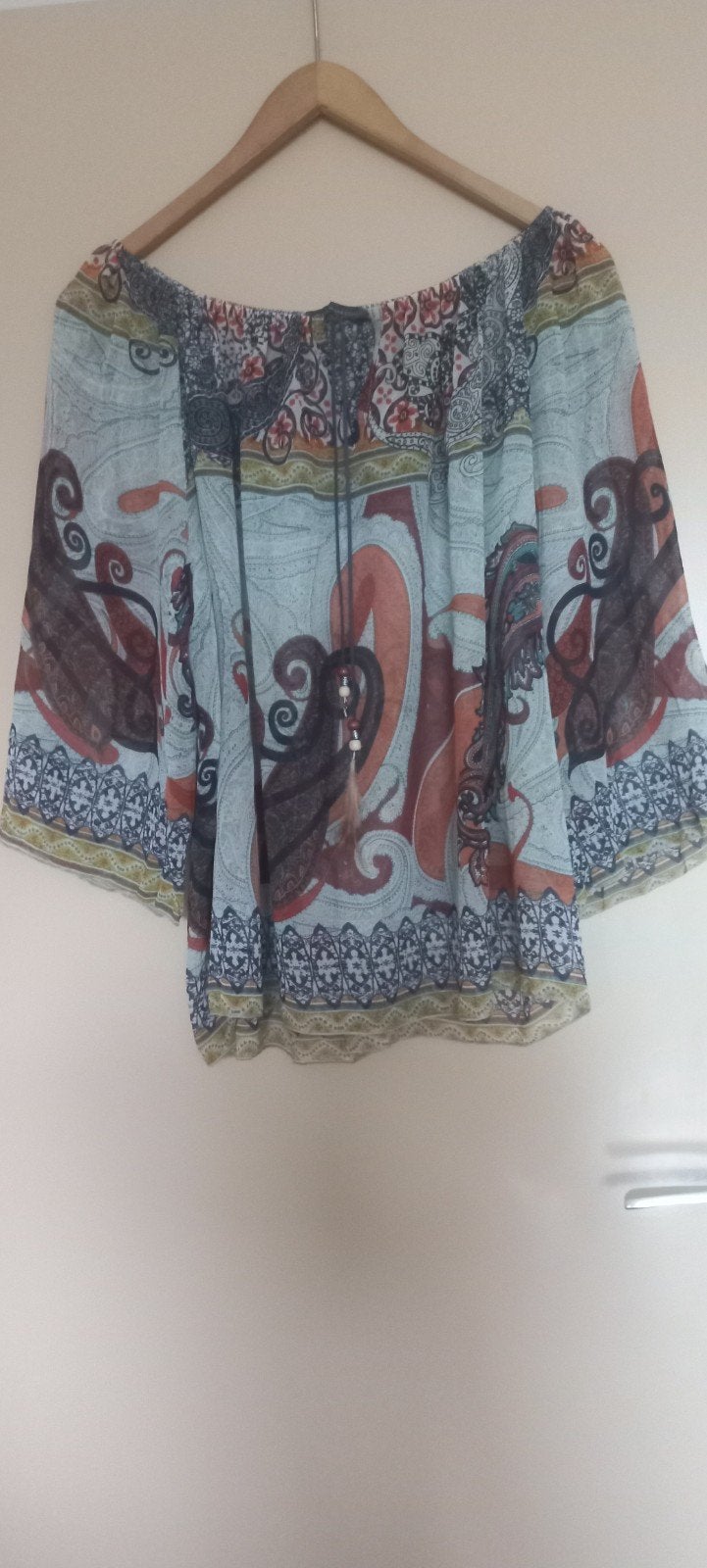 Boho blouse met Paisley print mt L Cassis Collection, Kleding | Dames, Blouses en Tunieken, Cassis Collection, Bruin, Maat 42/44 (L)