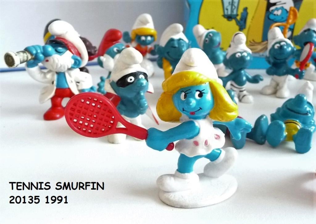 TENNIS SMURFIN 20135 1991 in staat van nieuw, Verzamelen, Smurfen, Verzenden, Zo goed als nieuw, Smurfin, Poppetje, Figuurtje of Knuffel