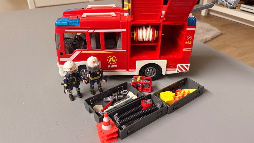 Brandweer pompwagen - Playmobiel, Ophalen, Gebruikt, Complete set, Voertuig