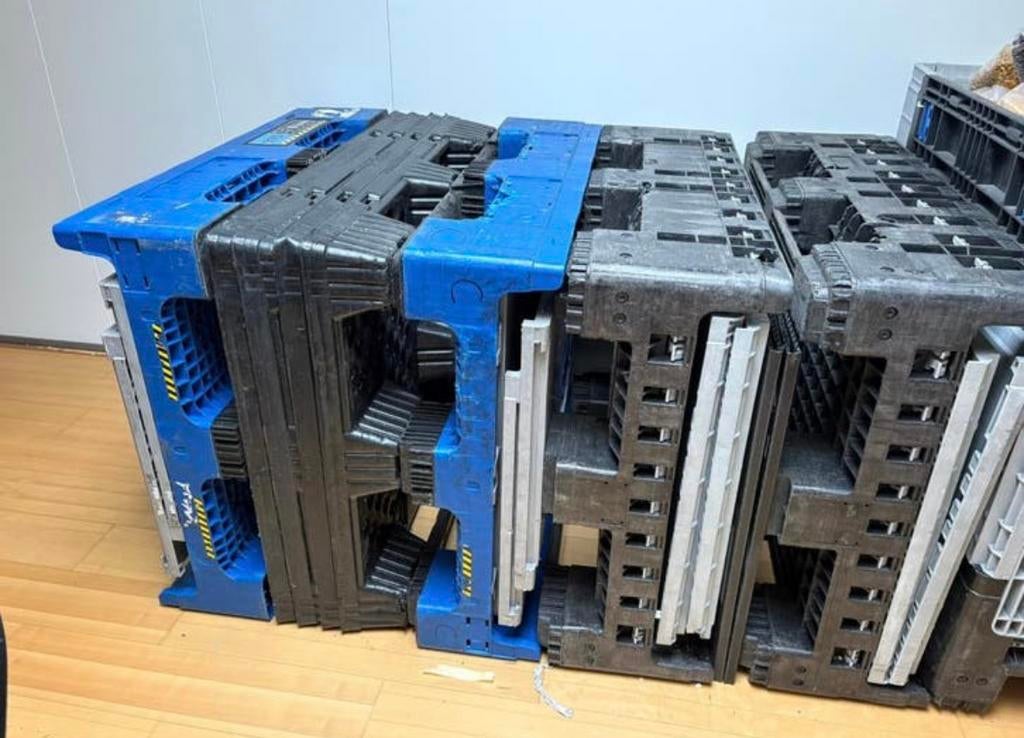 5 gebruikte palletboxen 100x120 met deksels, Ophalen, Gebruikt, Overige instrumenten