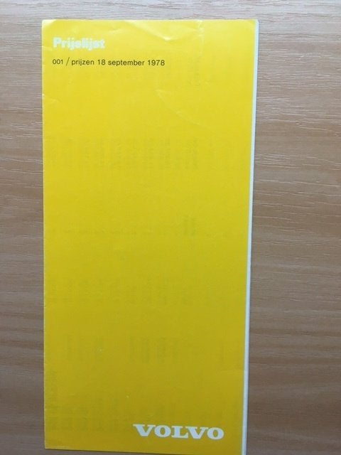 Volvo Prijslijst 1979-modellen (uit 1978)   NL, Boeken, Auto's | Folders en Tijdschriften, Gelezen, Volvo, Volvo Cars, Ophalen of Verzenden