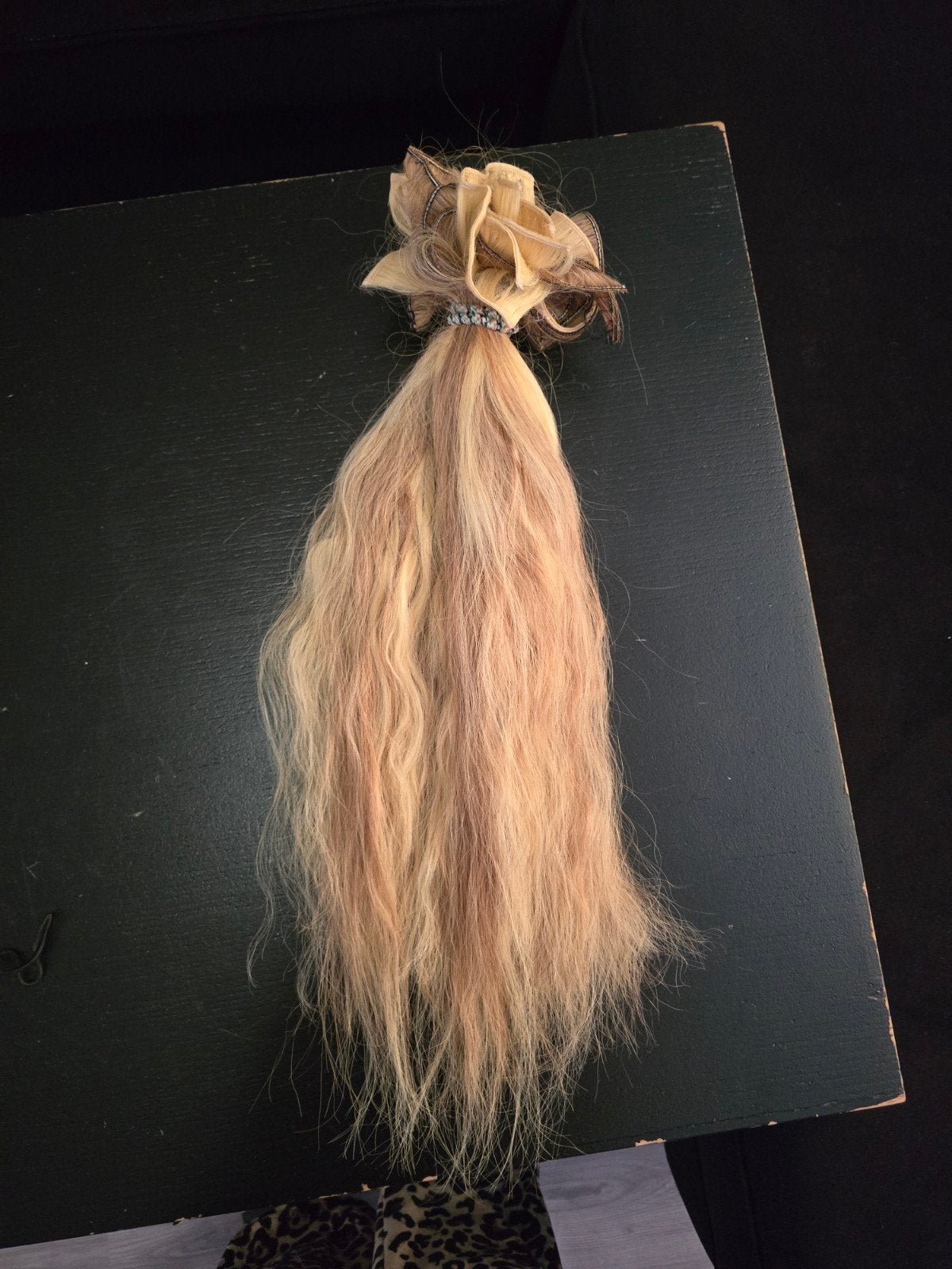 Weft haar extensions, raw indian hair, Ophalen of Verzenden, Gebruikt, Pruik of Haarverlenging