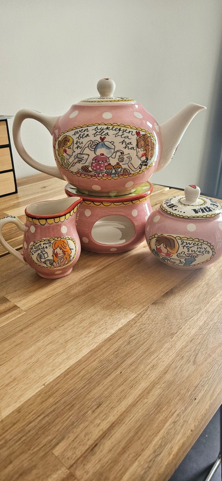 Blond Amsterdam Theepot, Melk & Suikerpot + Paris Servies, Ophalen, Blond Amsterdam, Zo goed als nieuw, Bord(en)