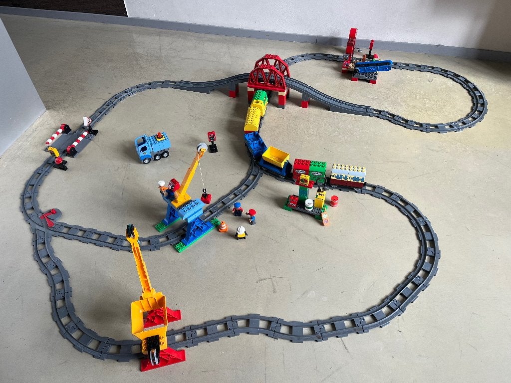 lego Duplo goederentrein set 5609, 3775, 3774, 2734, 2735, Gebruikt, Compleet, Ophalen of Verzenden, Duplo