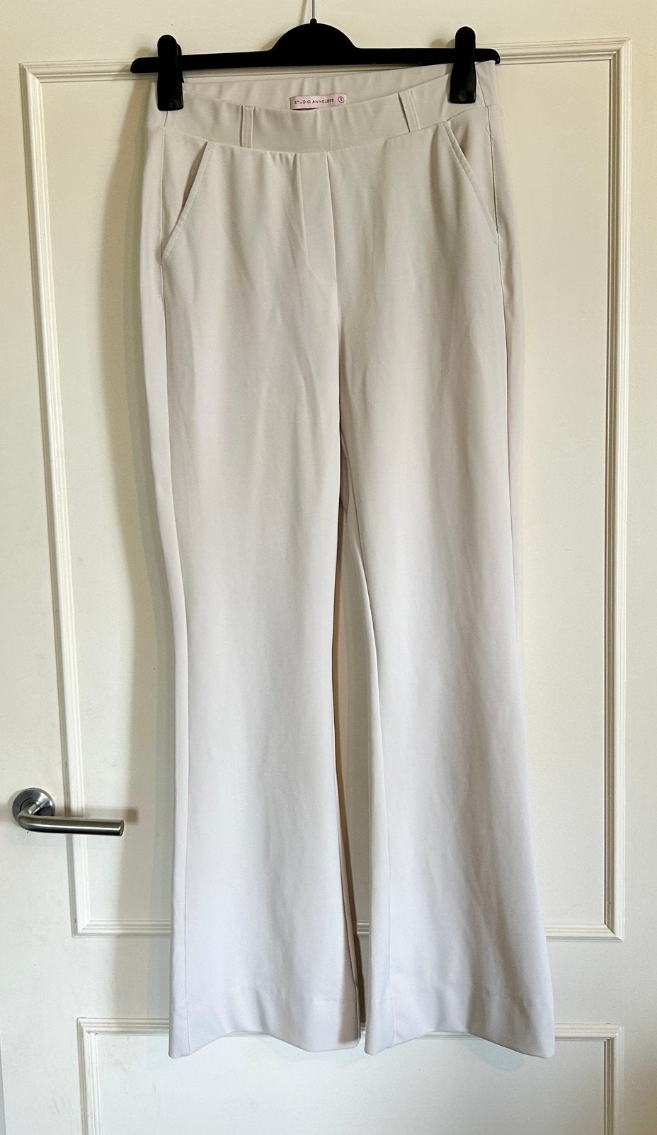 Kit, Ecru  Studio Anneloes Flared Leg broek, pantalon S, Verzenden, Beige, Zo goed als nieuw, Maat 36 (S)
