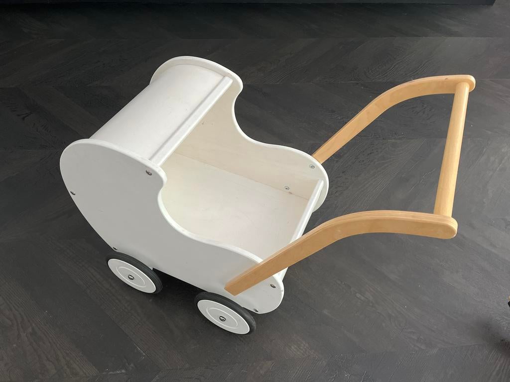 Degelijke houten kinderwagen van Dijk Toys BV, Ophalen, Zo goed als nieuw