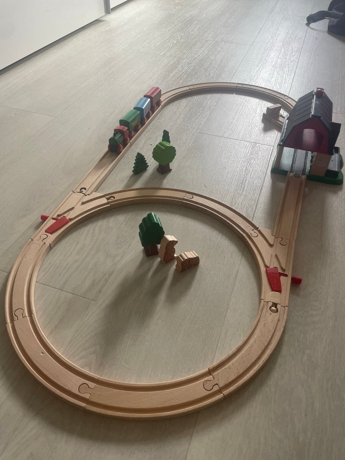 Brio Trein Boederijset met Rails en Accessoires, Kinderen en Baby's, Speelgoed | Houten speelgoed, Ophalen of Verzenden, Gebruikt