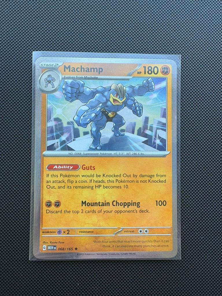Machamp 068/165 Cosmo Holo Pokemon 151, Ophalen of Verzenden, Nieuw, Losse kaart