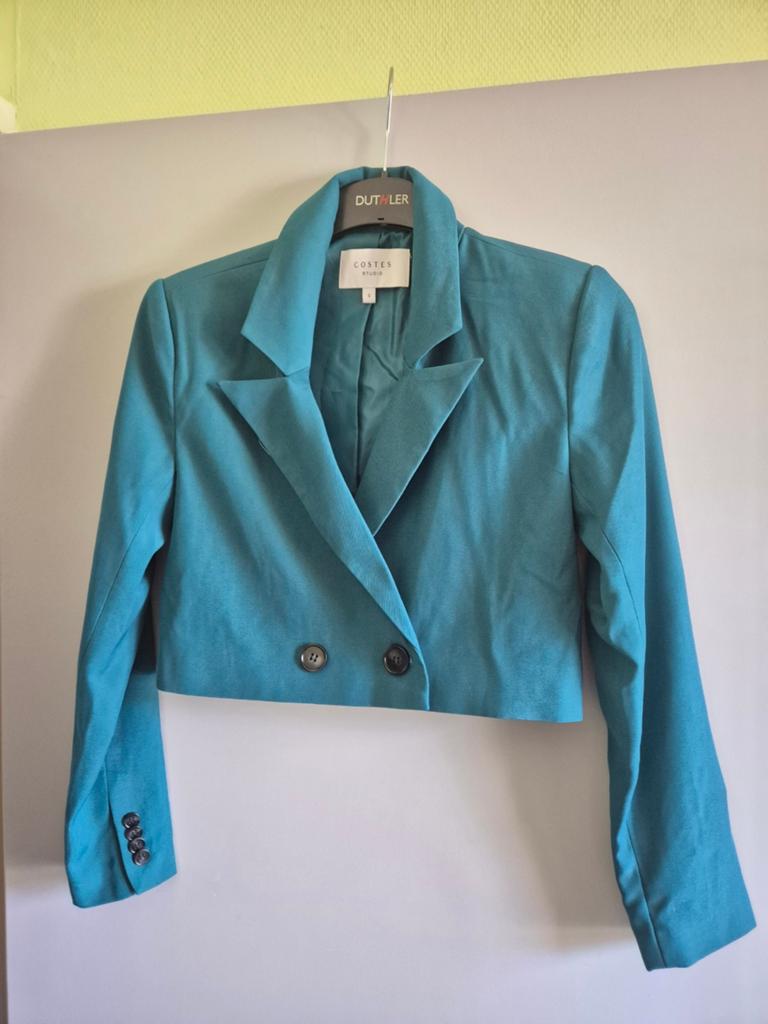 Korte blazer Costes studio maat S, Blauw, Ophalen of Verzenden, Zo goed als nieuw, Maat 36 (S)