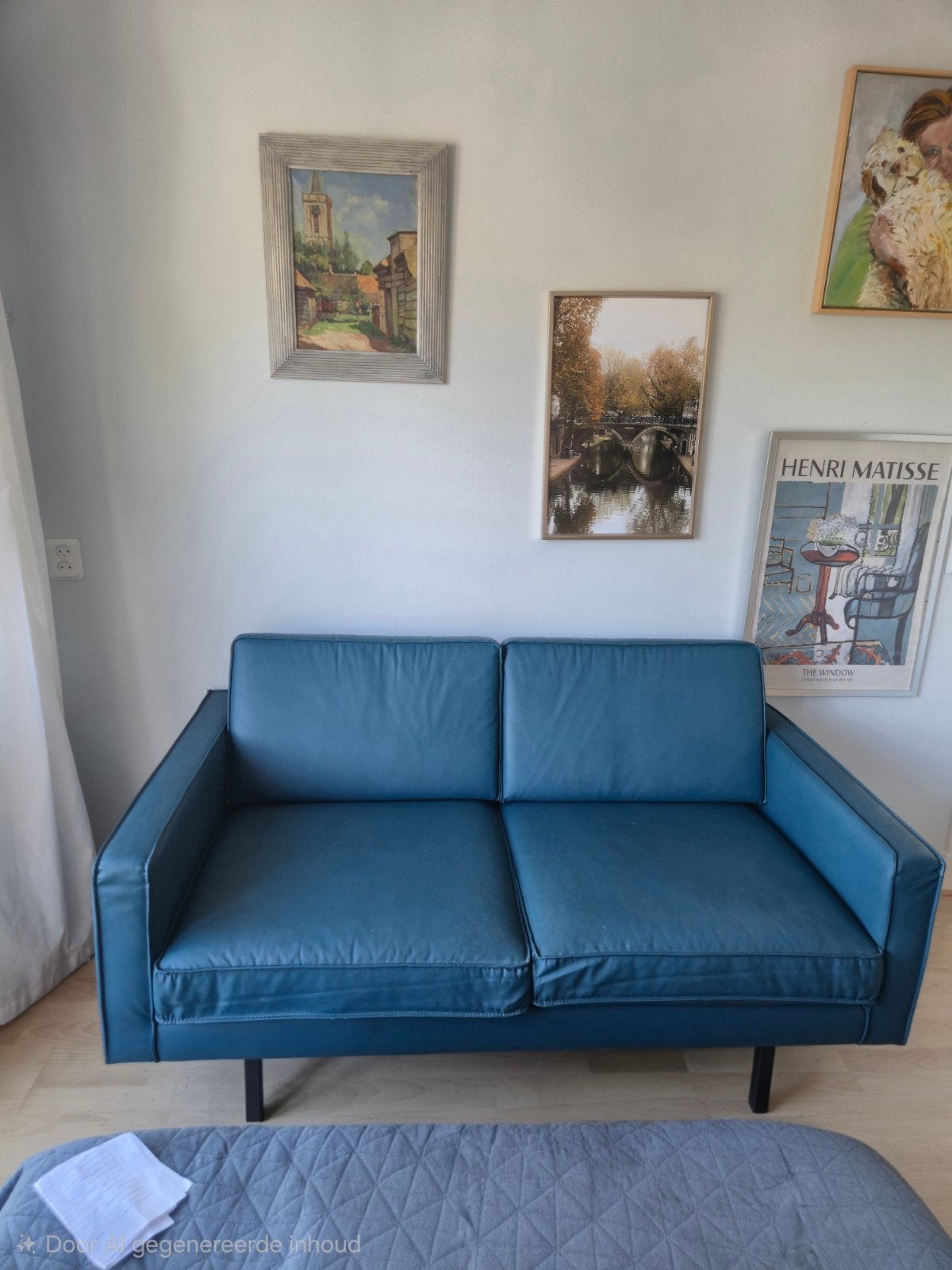Turquoise bank - Zo goed als nieuw, Minder dan 75 cm, Tweepersoons, Ophalen of Verzenden, Zo goed als nieuw