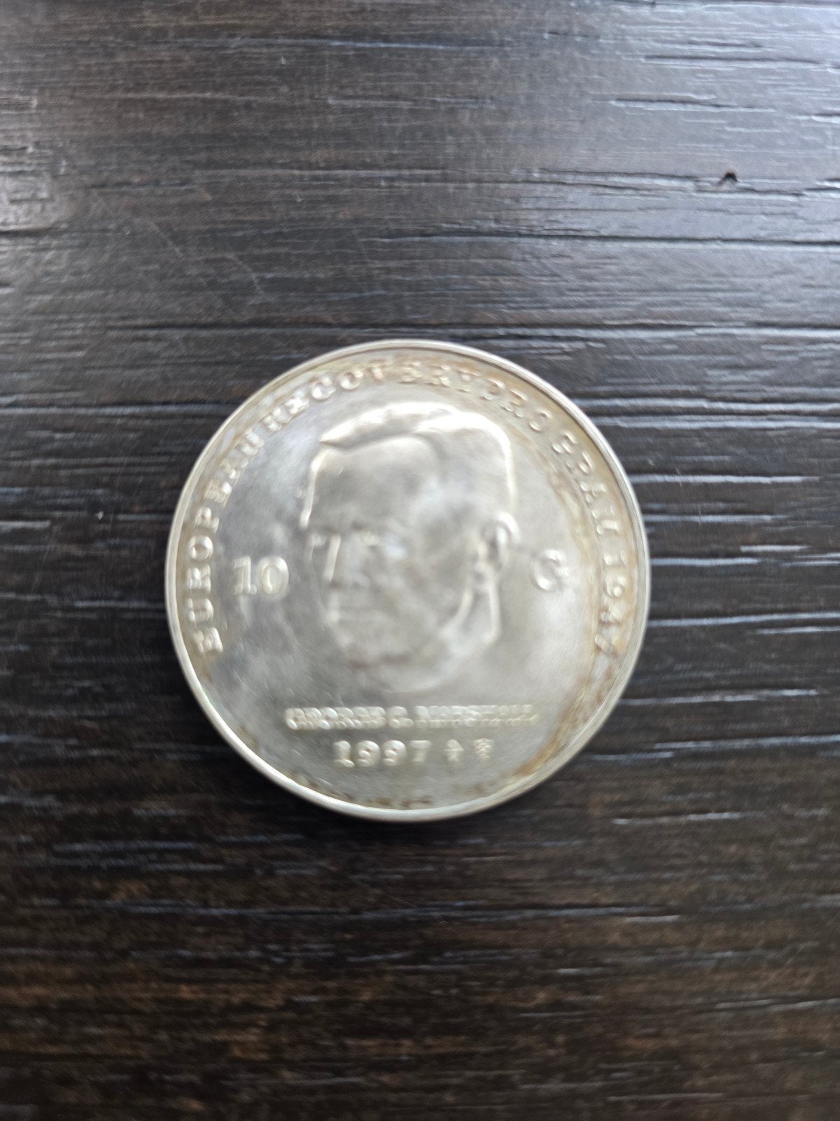 Zilveren 10 gulden munt 1997 - George C. Marshall, Ophalen of Verzenden, Koningin Beatrix, 10 gulden