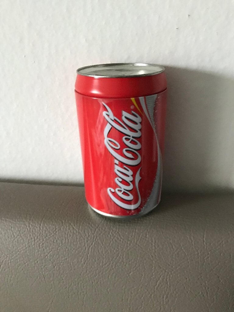 spaarpot coca cola in blik, Verzamelen, Ophalen of Verzenden, Metaal of Blik, Overige thema's