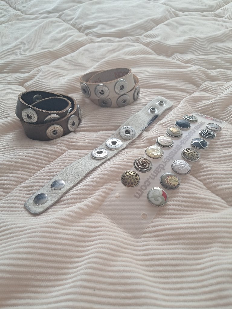 Noosa armbanden en 14 chuncks, Ophalen of Verzenden, Gebruikt, Overige kleuren, Leer