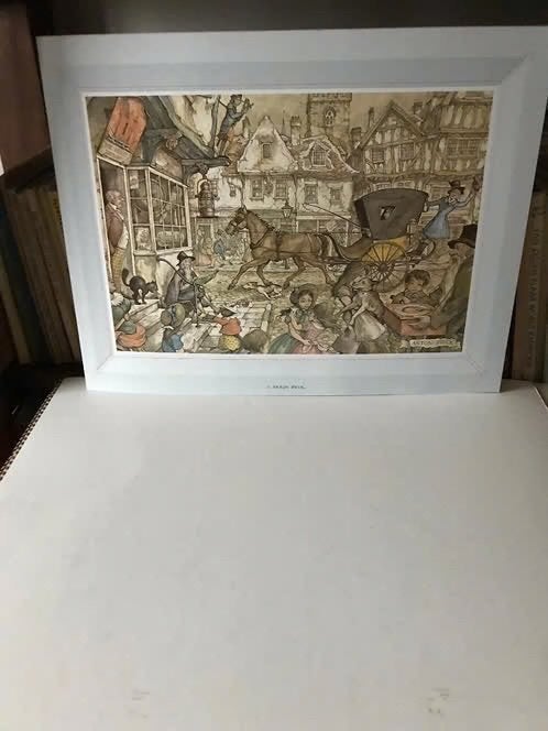 Anton Pieck prenten uit een zakelijke kalender, 1980 tot heden, Ophalen of Verzenden, Zo goed als nieuw, Prent
