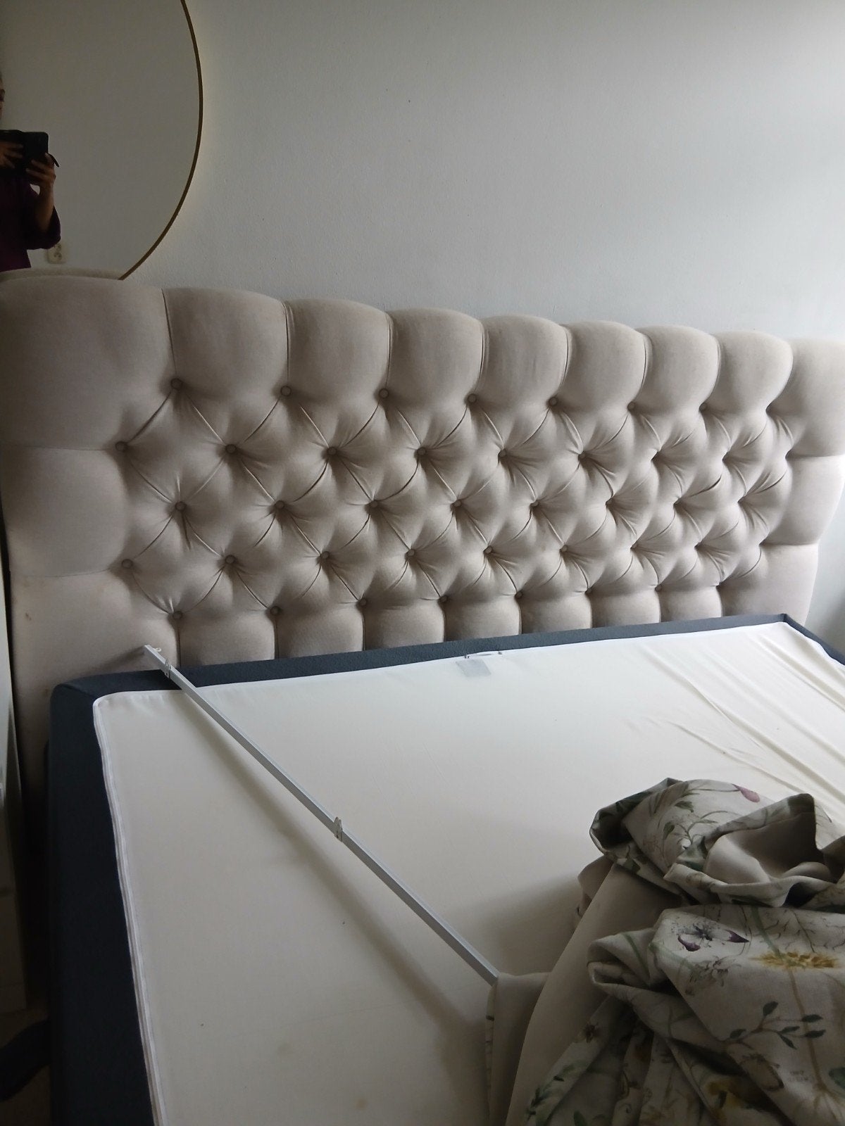 Tweepersoonsbed/boxspring 180x200cm, Ophalen, Gebruikt, Tweepersoons, 180 cm