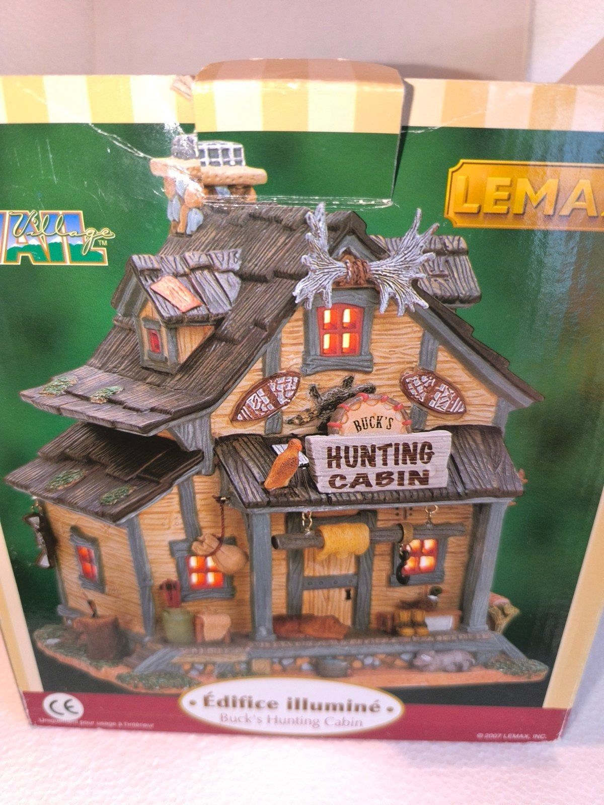 Lemax Buck's Hunting Cabin - Verlicht Kersthuisje, Ophalen of Verzenden, Zo goed als nieuw
