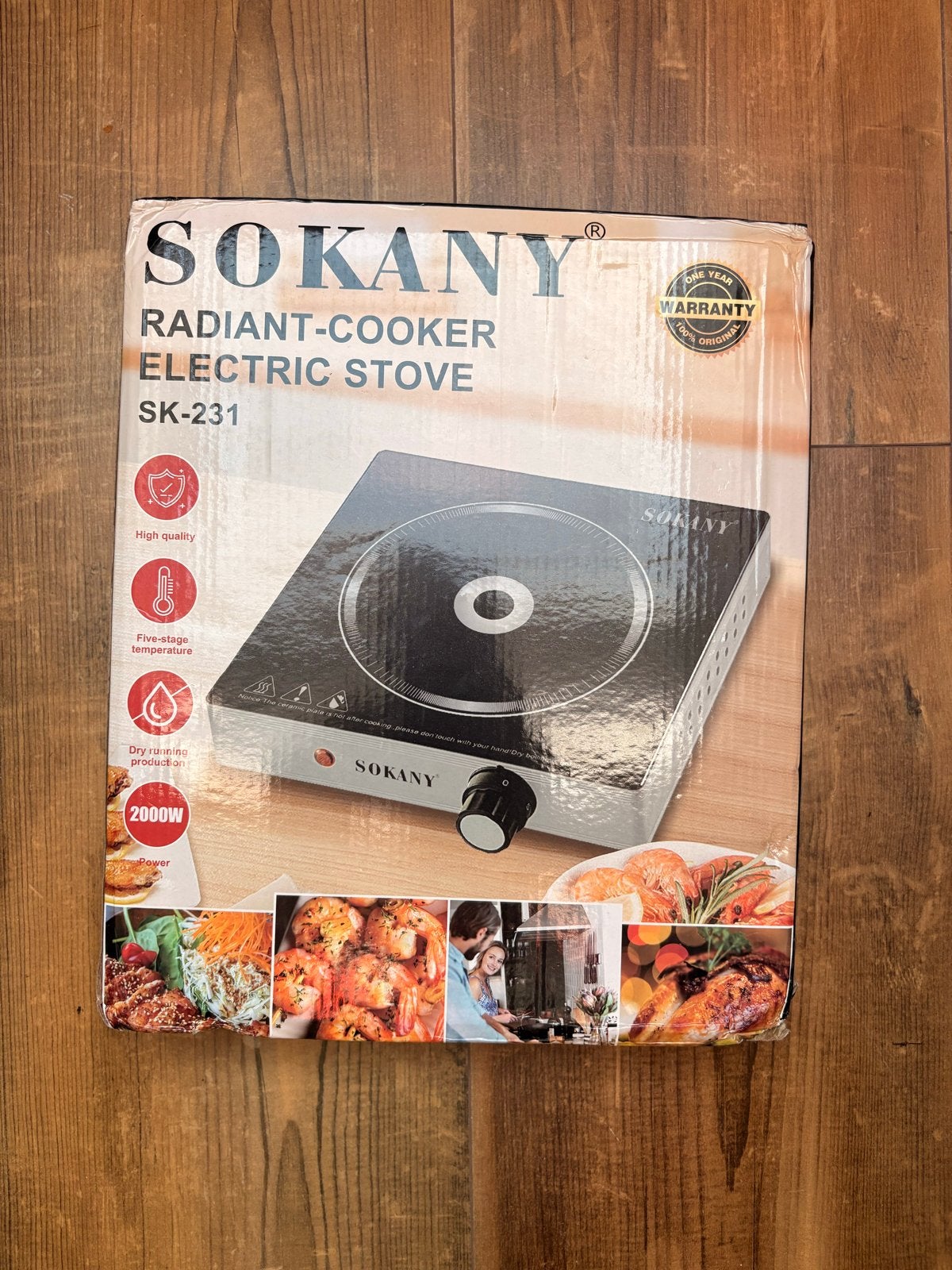 Sokany SK-231 Elektrische Kookplaat - 2000W Radiant-Cooker, Witgoed en Apparatuur, Nieuw, 3 kookzones of minder, Ophalen of Verzenden