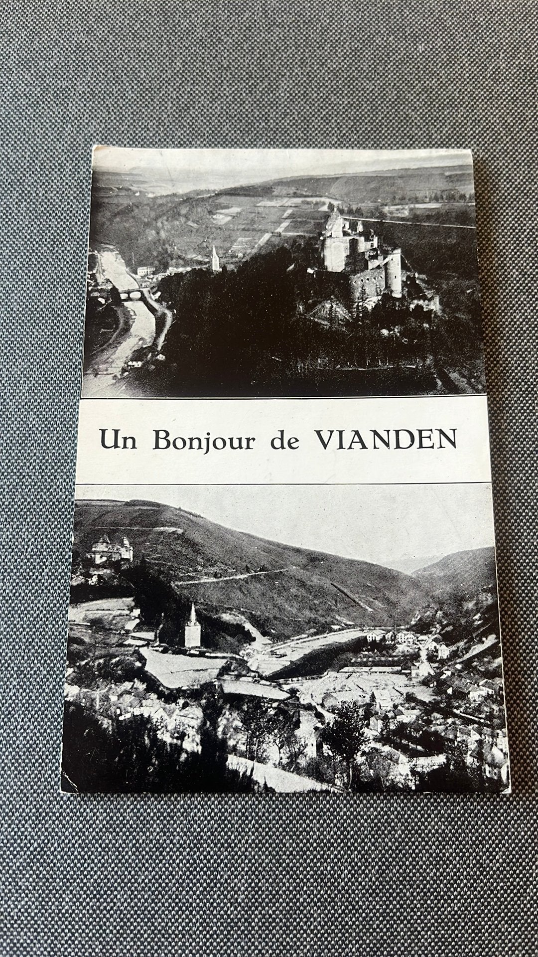 Luxemburg Vianden panorama kasteel, Ophalen of Verzenden, 1940 tot 1960, Gelopen, België en Luxemburg