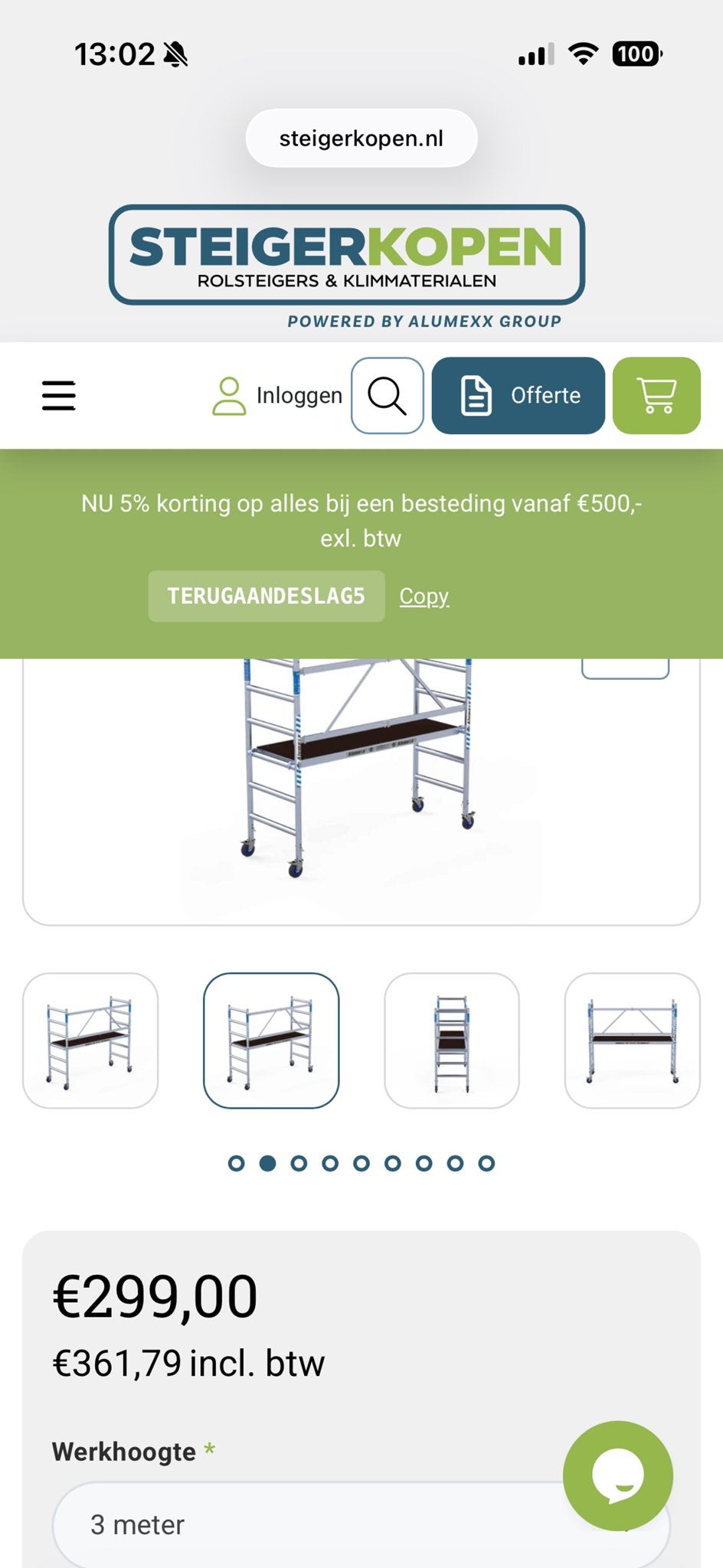 Kamersteiger - Compact en Veelzijdig voor Binnenwerk, Ophalen, Gebruikt, Rolsteiger of Kamersteiger, 2 tot 5 meter