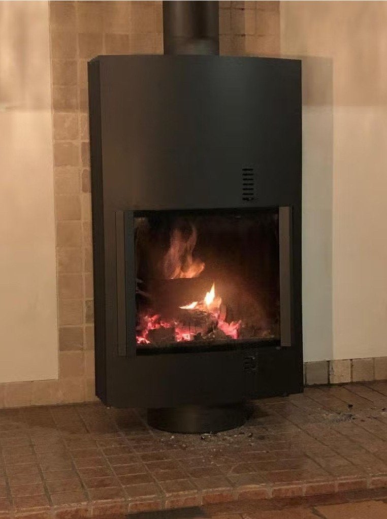 Harrie Leenders Fuga M houtkachel - zwart - 12kw, Huis en Inrichting, Ophalen, Gebruikt, Houtkachel, Vrijstaand